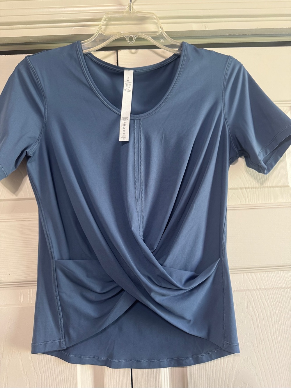 lululemon athletica Dusty Blue Twist-Front Short Sleeve Tee